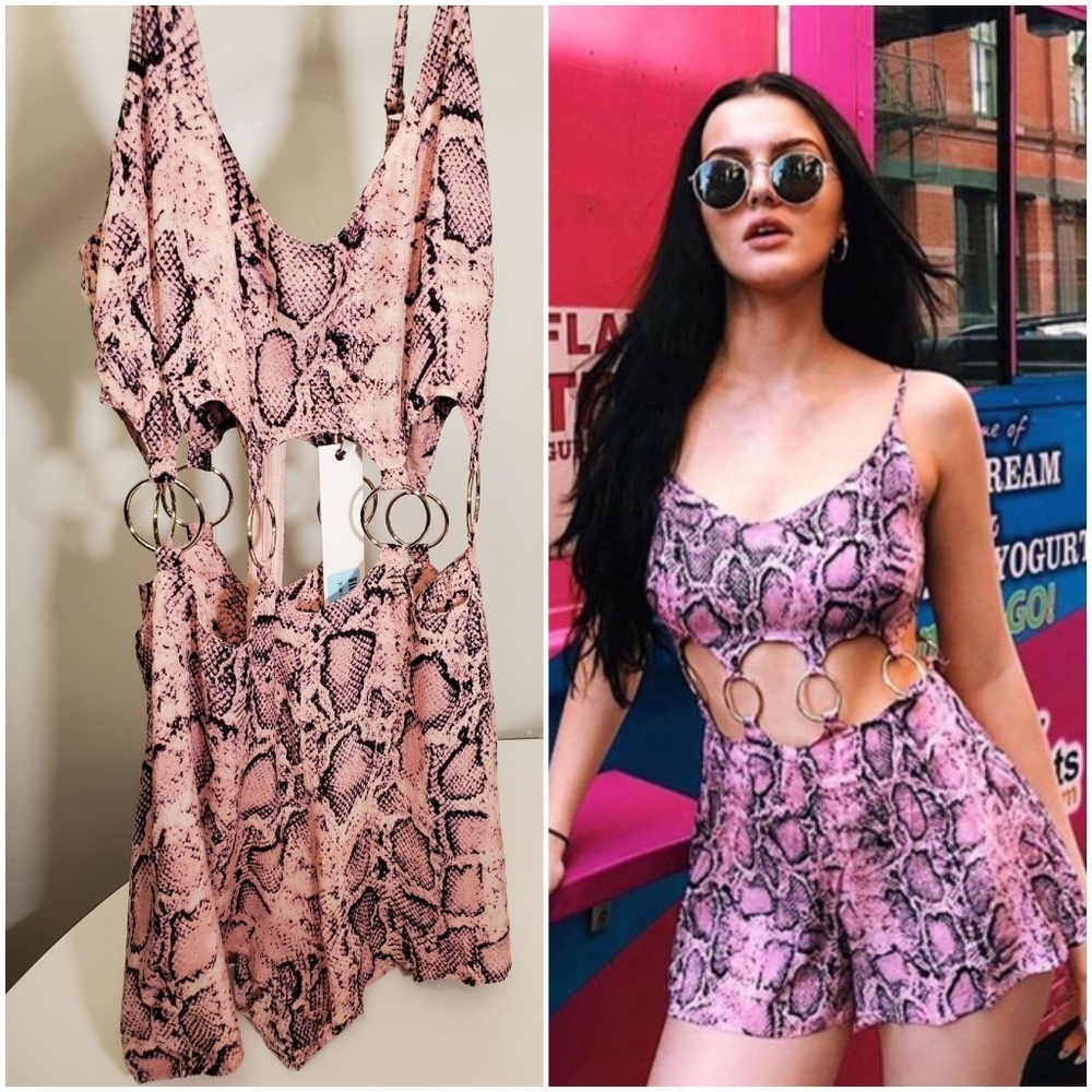 💎Host Pick💎 NWT Millau Pink Snake Skin Romper